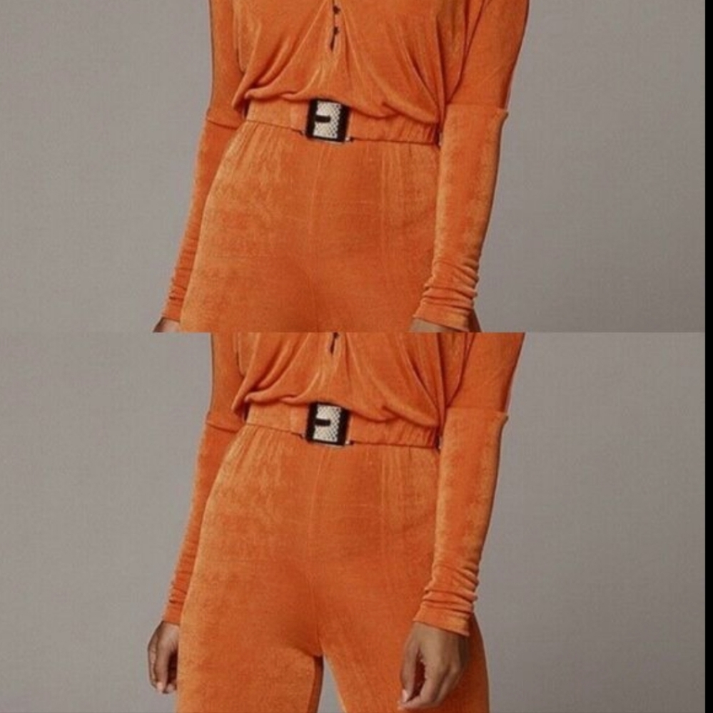 Jluxlabel Orange Youmi Belted Jumpsuit